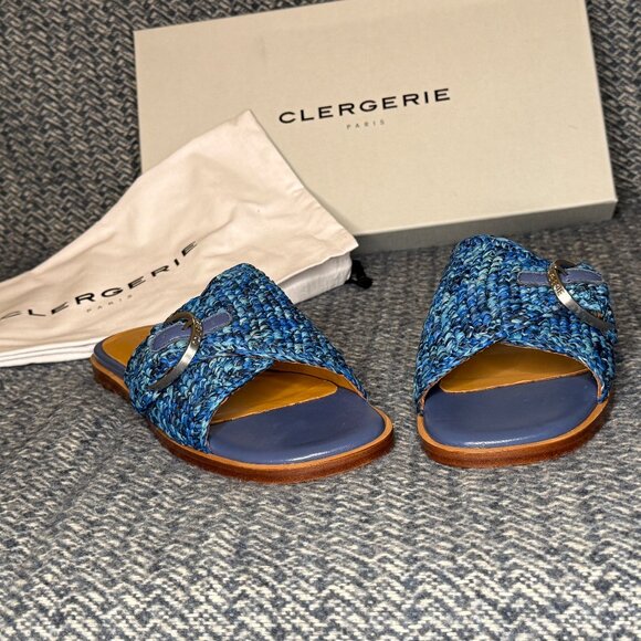 Clergerie Blue Slides - Size 8 - Picture 6 of 9